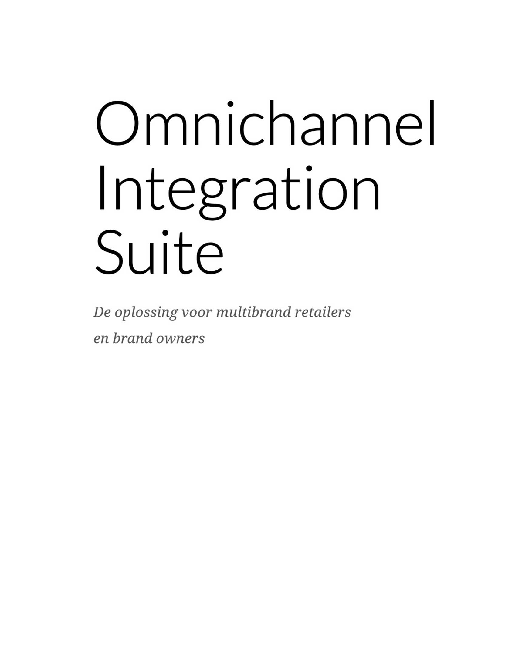 Omnichannel Integration Suite